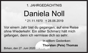 Traueranzeige von Daniela Noll von Siegener Zeitung