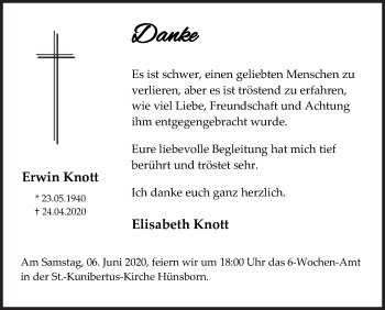 Traueranzeige von Erwin Knott von Siegener Zeitung