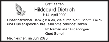 Traueranzeige von Hildegard Dietrich von Siegener Zeitung