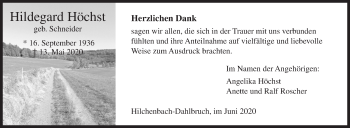 Traueranzeige von Hildegard Höchst von Siegener Zeitung