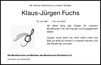 Traueranzeige von Klaus-Jürgen Fuchs von Siegener Zeitung