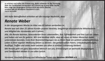 Traueranzeige von Renate Weber von Siegener Zeitung