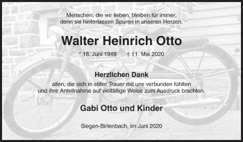 Traueranzeige von Walter Heinrich Otto von Siegener Zeitung