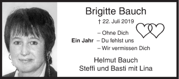 Traueranzeige von Brigitte Bauch von Siegener Zeitung