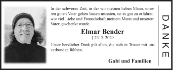 Traueranzeige von Elmar Bender von Siegener Zeitung