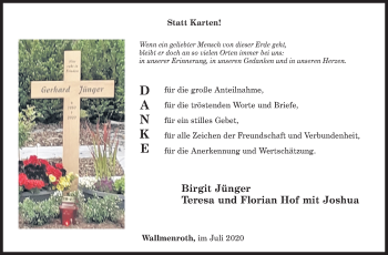 Traueranzeige von Gerhard Jünger von Siegener Zeitung