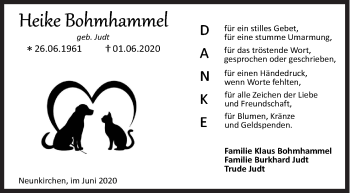 Traueranzeige von Heike Bohmhammel von Siegener Zeitung