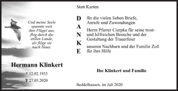 Traueranzeige von Hermann Klinkert von Siegener Zeitung