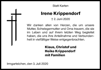 Traueranzeige von Irene Krippendorf von Siegener Zeitung