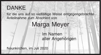 Traueranzeige von Marga Meyer von Siegener Zeitung