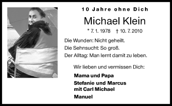 Traueranzeige von Michael Klein von Siegener Zeitung