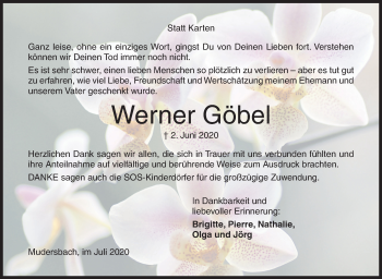 Traueranzeige von Werner Göbel von Siegener Zeitung