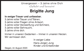 Traueranzeige von Brigitte Jung von Siegener Zeitung