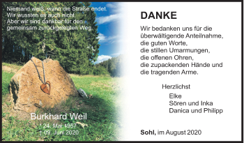 Traueranzeige von Burkhard Weil von Siegener Zeitung
