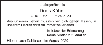 Traueranzeige von Doris Kühn von Siegener Zeitung