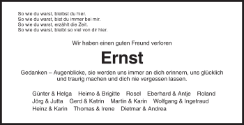 Traueranzeige von Ernst  von Siegener Zeitung