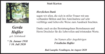 Traueranzeige von Gerda Haßler von Siegener Zeitung