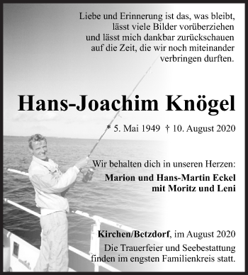 Traueranzeige von Hans-Joachim Knögel von Siegener Zeitung
