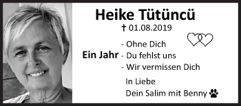 Traueranzeige von Heike Tütüncü von Siegener Zeitung