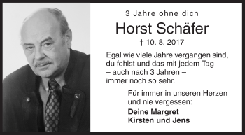 Traueranzeige von Horst Schäfer von Siegener Zeitung