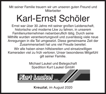 Traueranzeige von Karl-Ernst Schöler von Siegener Zeitung