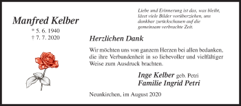Traueranzeige von Manfred Kelber von Siegener Zeitung