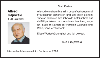 Traueranzeige von Alfred Gajewski von Siegener Zeitung