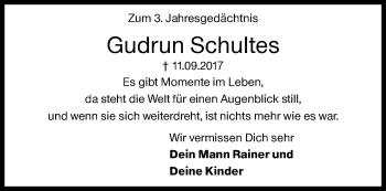 Traueranzeige von Gudrun Schultes von Siegener Zeitung