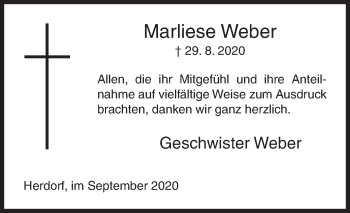 Traueranzeige von Marliese Weber von Siegener Zeitung