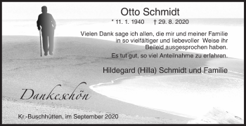 Traueranzeige von Otto Schmidt von Siegener Zeitung