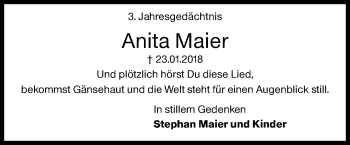 Traueranzeige von Anita Maier von Siegener Zeitung