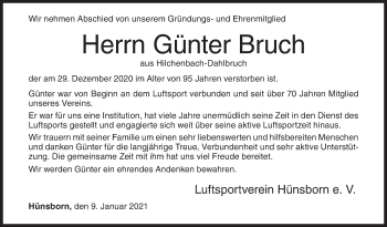 Traueranzeige von Günter Bruch von Siegener Zeitung