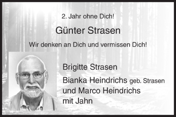 Traueranzeige von Günter Strasen von Siegener Zeitung