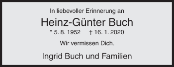 Traueranzeige von Heinz-Günter Buch von Siegener Zeitung