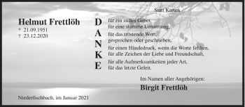Traueranzeige von Helmut Frettlöh von Siegener Zeitung