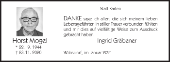 Traueranzeige von Horst Mogel von Siegener Zeitung