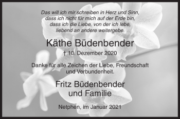Traueranzeige von Käthe Büdenbender von Siegener Zeitung