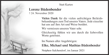 Traueranzeige von Lorenz Büdenbender von Siegener Zeitung