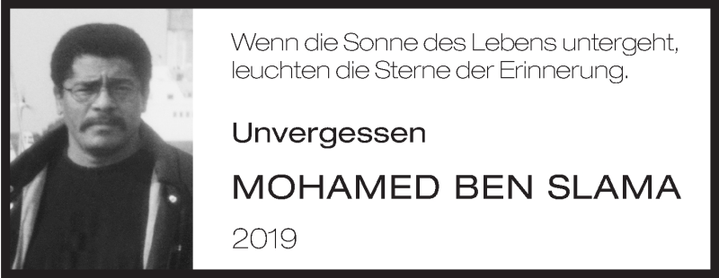  Traueranzeige für Mohamed Ben Slama vom 02.01.2021 aus Siegener Zeitung