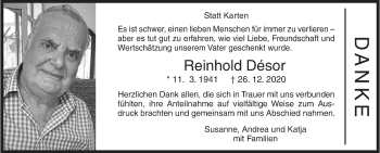 Traueranzeige von Reinhold Desor von Siegener Zeitung