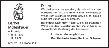 Traueranzeige von Bärbel Mollenhauer von Siegener Zeitung