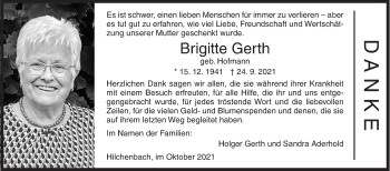 Traueranzeige von Brigitte Gerth von Siegener Zeitung