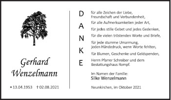 Traueranzeige von Gerhard Wenzelmann von Siegener Zeitung
