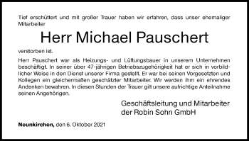 Traueranzeige von Michael Pauschert von Siegener Zeitung