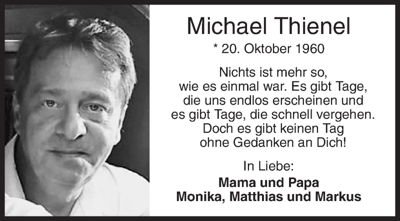  Traueranzeige für Michael Thienel vom 20.10.2021 aus Siegener Zeitung