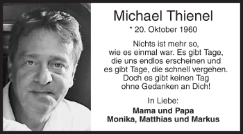 Traueranzeige von Michael Thienel von Siegener Zeitung