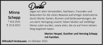 Traueranzeige von Minna Schepp von Siegener Zeitung