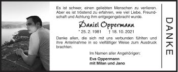 Traueranzeige von Daniel Oppermann von Siegener Zeitung