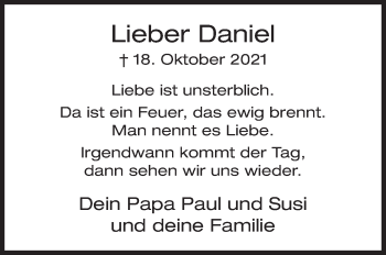 Traueranzeige von Daniel Oppermann von Siegener Zeitung