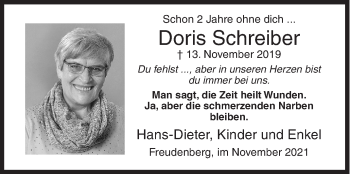 Traueranzeige von Doris Schreiber von Siegener Zeitung